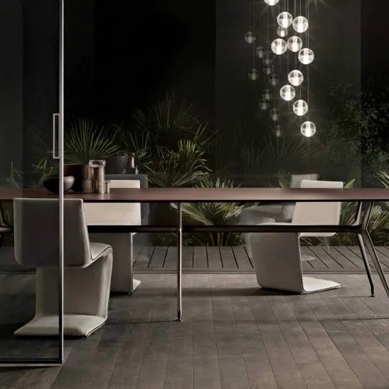 Tavolo Manta con top in Rovere di Rimadesio
