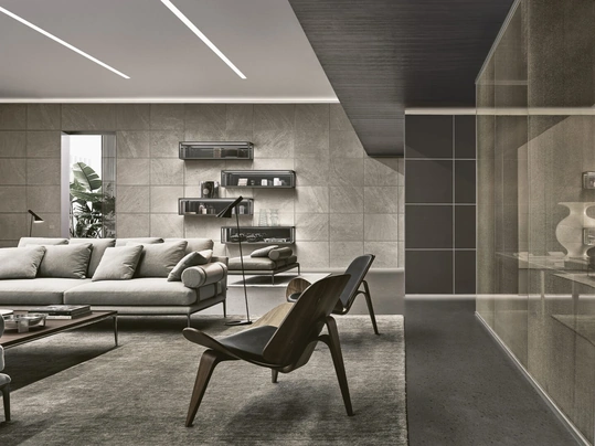 Boiserie Modulor Gres e Similpelle di Rimadesio