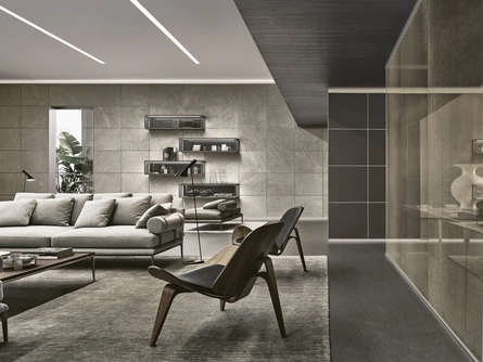 Boiserie Modulor Gres e Similpelle di Rimadesio