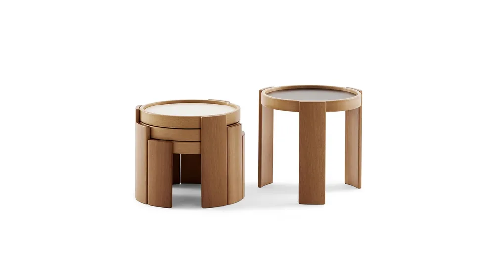 Tavolini di design in legno 780/783 con top in laminato di Cassina