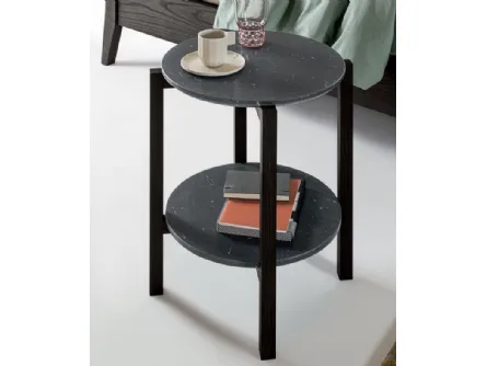 Tavolino Lanzo con top in marmo nero marquinia e struttura in frassino tinto di Oggioni
