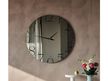 Specchio Orologio in cristallo specchiato serigrafato Moment di Cattelan Italia