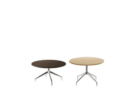 Tavolino rotondo Sina con top in legno e base in alluminio di B&B Italia