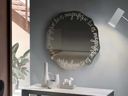 Specchio sagomato con serigrafia Magnifique di Riflessi