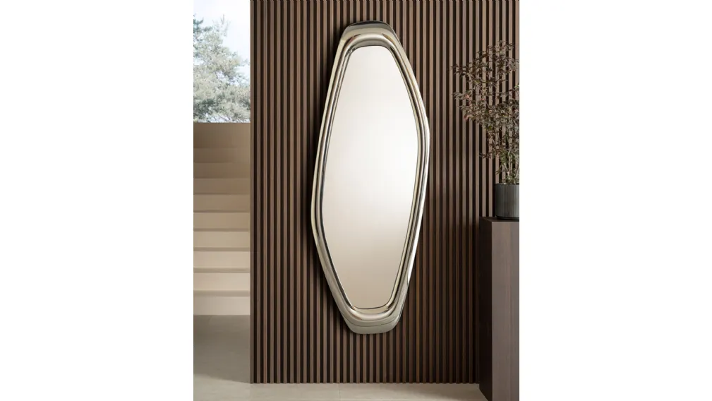 Specchio Soul con cornice in cristallo di Riflessi