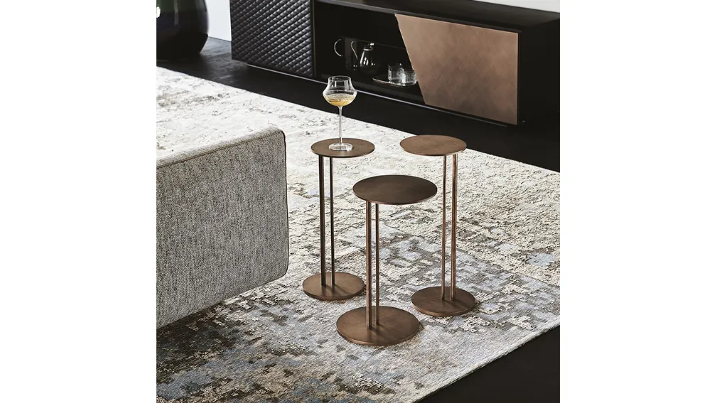 Tavolino in acciaio finitura Brushed Bronze Sting Brushed di Cattelan Italia