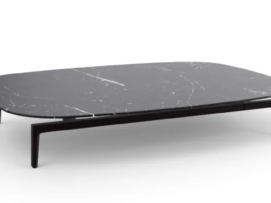 Tavolino Volage EX S in marmo con base in pressofusione di alluminio di Cassina