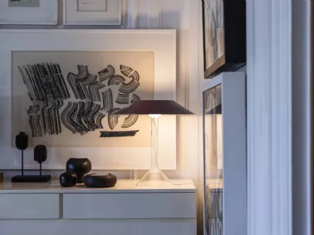 Lampada da tavolo Chapeaux in vetro e metallo di Foscarini