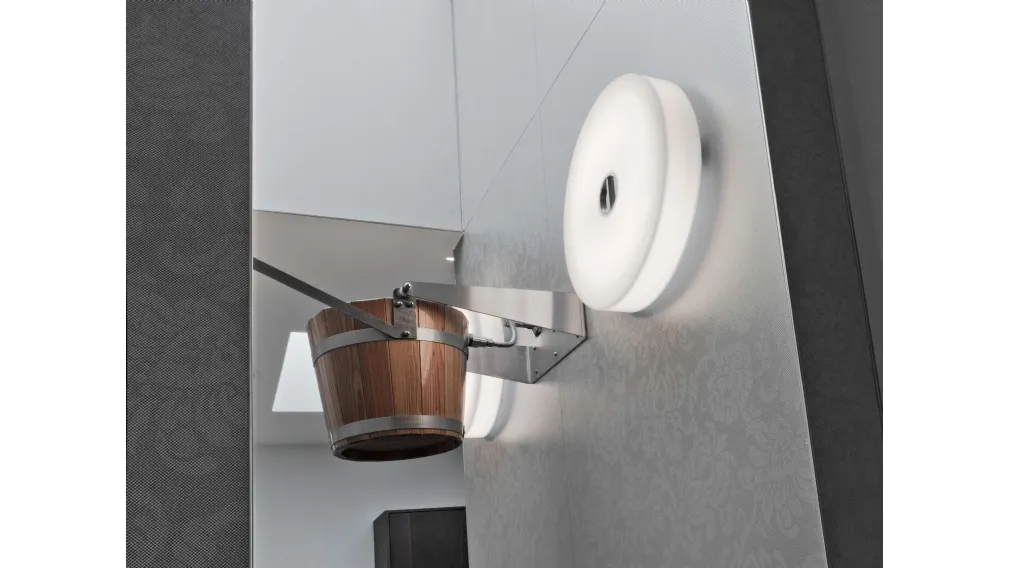 Lampada da parete con diffusore in vetro opale Button di Flos