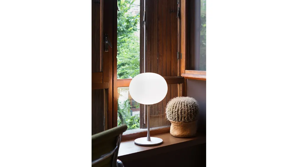 Lampada da tavolo in vetro e vetro di Flos