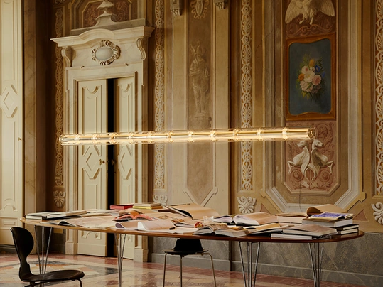 Lampada a sospensione Luce Cilindrica in vetro soffiato di Flos