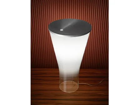 Lampada da tavolo elegante in vetro soffiato e alluminio Soffio di Foscarini