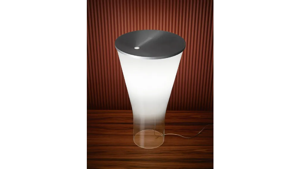 Lampada da tavolo elegante in vetro soffiato e alluminio Soffio di Foscarini