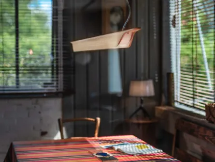 Lampada a sospensione Troag in legno di Foscarini