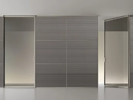 Porta per interni Air Pure Platino e Vetro di Rimadesio
