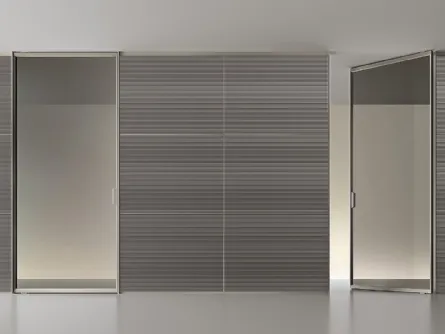 Porta per interni Air Pure Platino e Vetro di Rimadesio