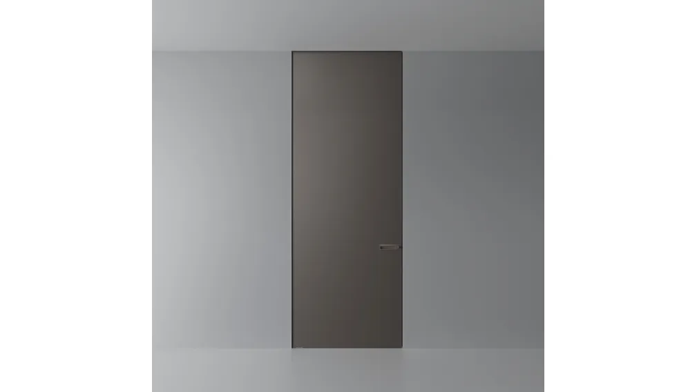 Porta per interni Radius in vetro bronzo diamante di Rimadesio