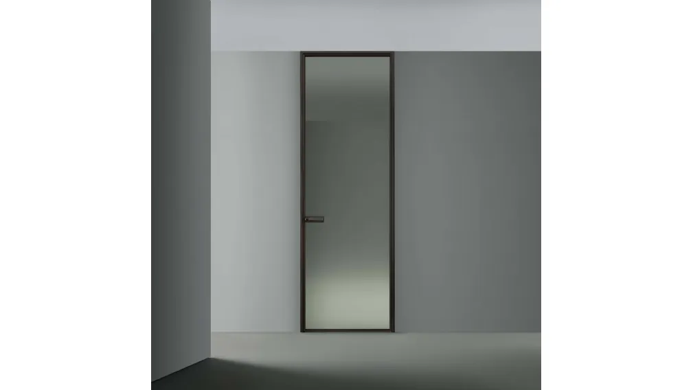 Porta battente in Vetro riflettente Grigio Spin di Rimadesio