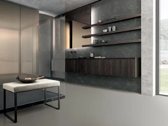 Mobile da Bagno sospeso finitura legno Skill 02 di Modulnova bagni