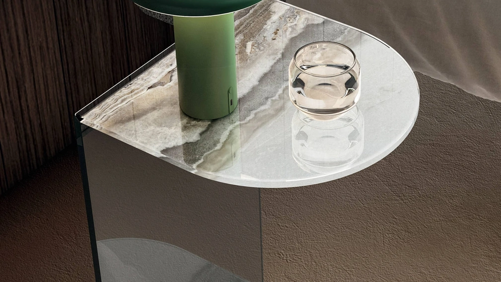 Comodino in vetro Tell di Lago