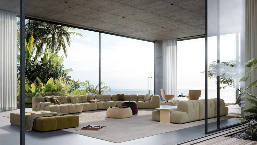 Salotto in tessuto imbottito Tufty-Time 20 di B&B Italia