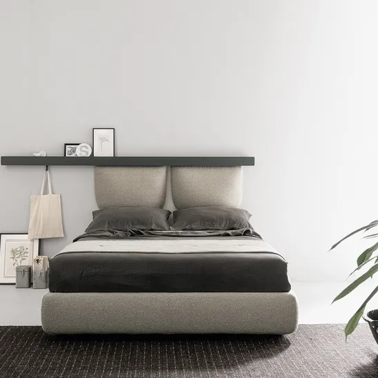 Letto in tessuto imbottito Groove Zip di Caccaro