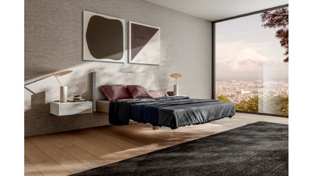 Letto sospeso con testiera in tessuto Fluttua di Lago