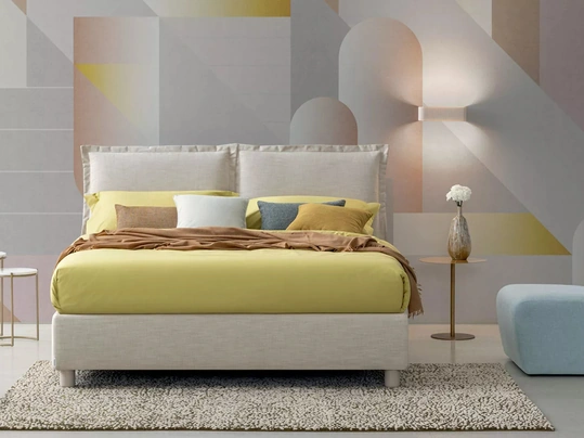 Letto in tessuto Vivian con box contenitore di Oggioni