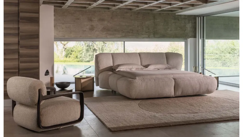Letto imbottito Orma di Flou