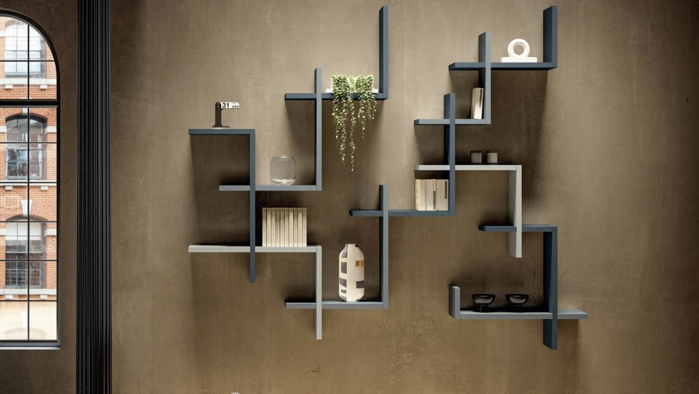 Libreria di design sospesa LagoLinea di Lago