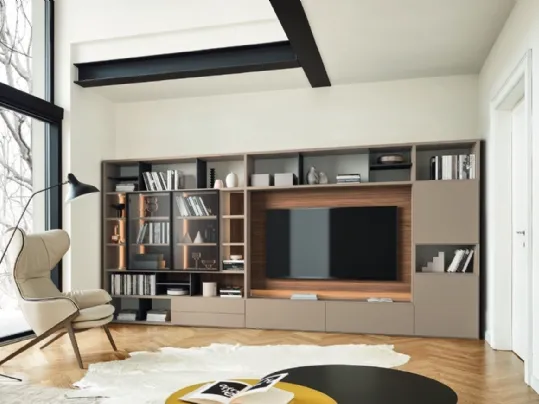 Libreria con vano porta TV Modo M6C60 di Sangiacomo
