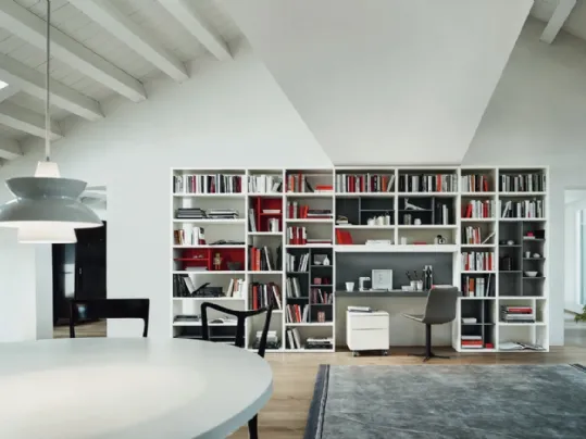 Libreria Modo M6C89 in laccato opaco di Sangiacomo