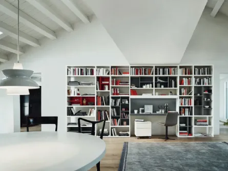 Libreria Modo M6C89 in laccato opaco di Sangiacomo