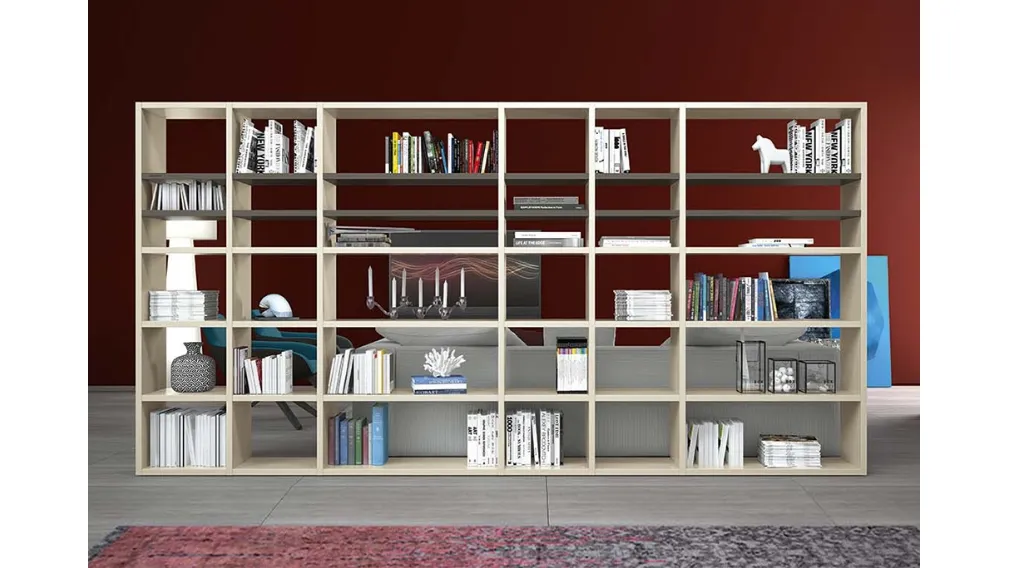 Libreria divisoria dal design semplice e pulito Start Bifacciale di Clever
