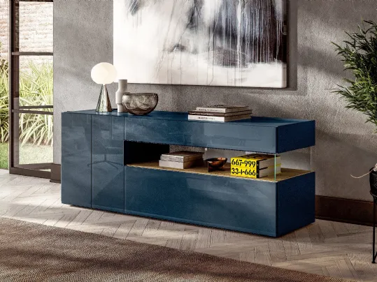 Madia 36e8 10808 in vetro laccato Blu scuro di Lago