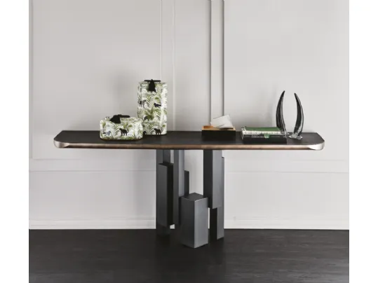 Consolle con piano in legno con bordo arrotondato Skyline Wood-C di Cattelan Italia