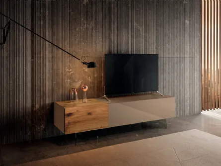 Mobile Porta Tv 36e8 0523 in legno e vetro laccato opaco di Lago