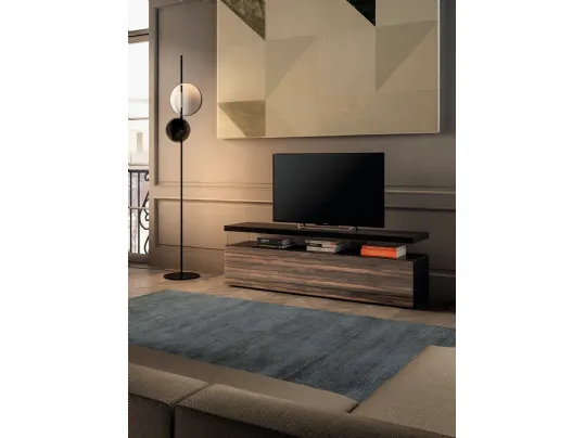 Mobile Porta Tv 36e8 0745 in vetro effetto Legno di Lago