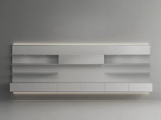 Parete Attrezzata Abacus Grigio Chiaro di Rimadesio