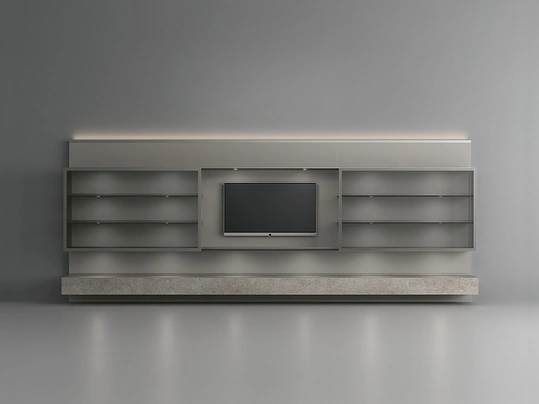 Parete Attrezzata Abacus Platino di Rimadesio