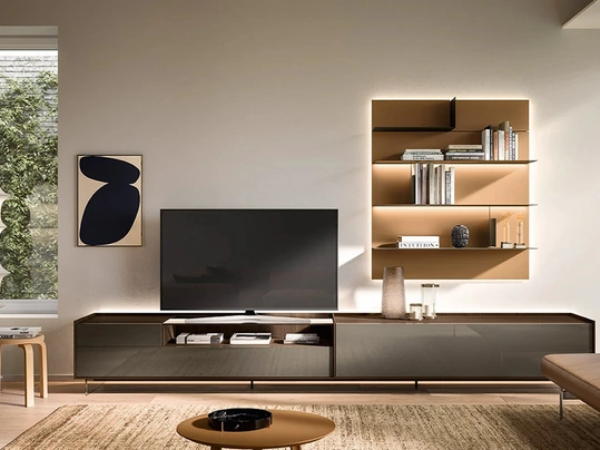 Parete Attrezzata Cabaret Glass 04 di Sangiacomo