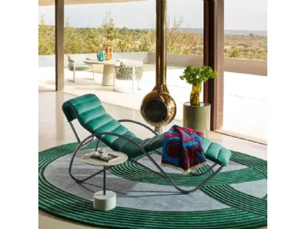 Chaise Longue Indochine in tessuto imbottito di Cassina