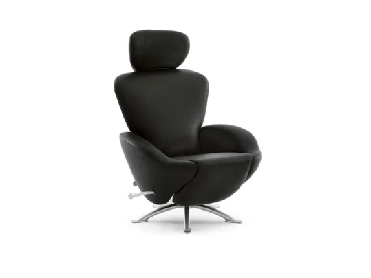 Poltrona di design Dodo in pelle imbottita di Cassina