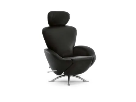 Poltrona di design Dodo in pelle imbottita di Cassina