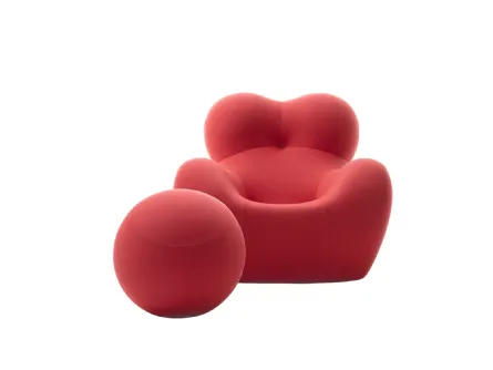 Poltrona di design Serie Up 2000 Coral Pink rivestita in tessuto rosa corallo di B&B Italia
