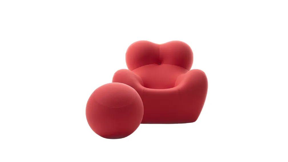 Poltrona di design Serie Up 2000 Coral Pink rivestita in tessuto rosa corallo di B&B Italia