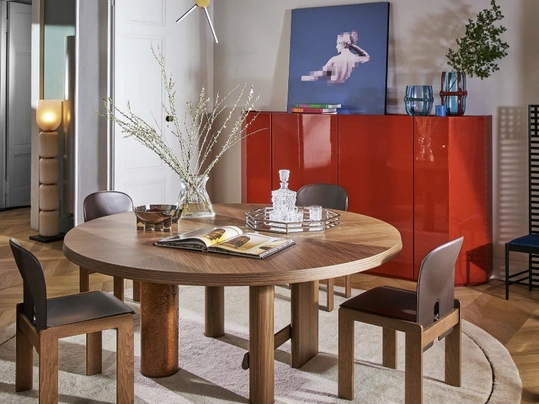 Sedia in cuoio e legno 121 di Cassina