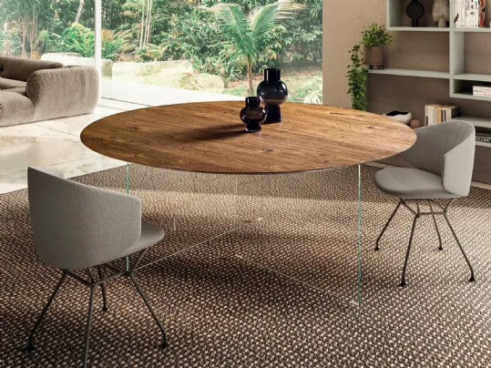 Tavolo Air Slim 2260W rotondo in legno di Lago