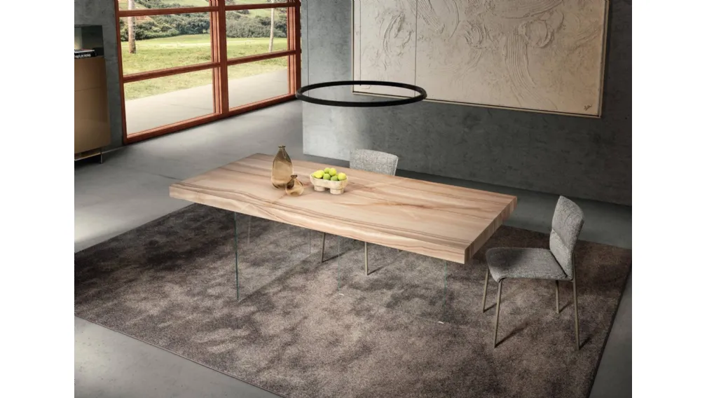 Tavolo Air 2170X in Vetro di Lago