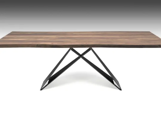 Tavolo in legno noce e base in acciaio Premier Wood di Cattelan Italia